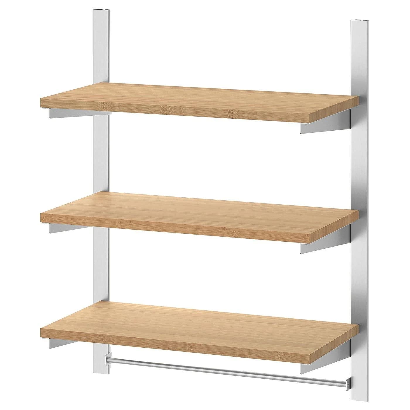 IKEA KUNGSFORS Aufhängeschiene Edelstahl Bambus Grau