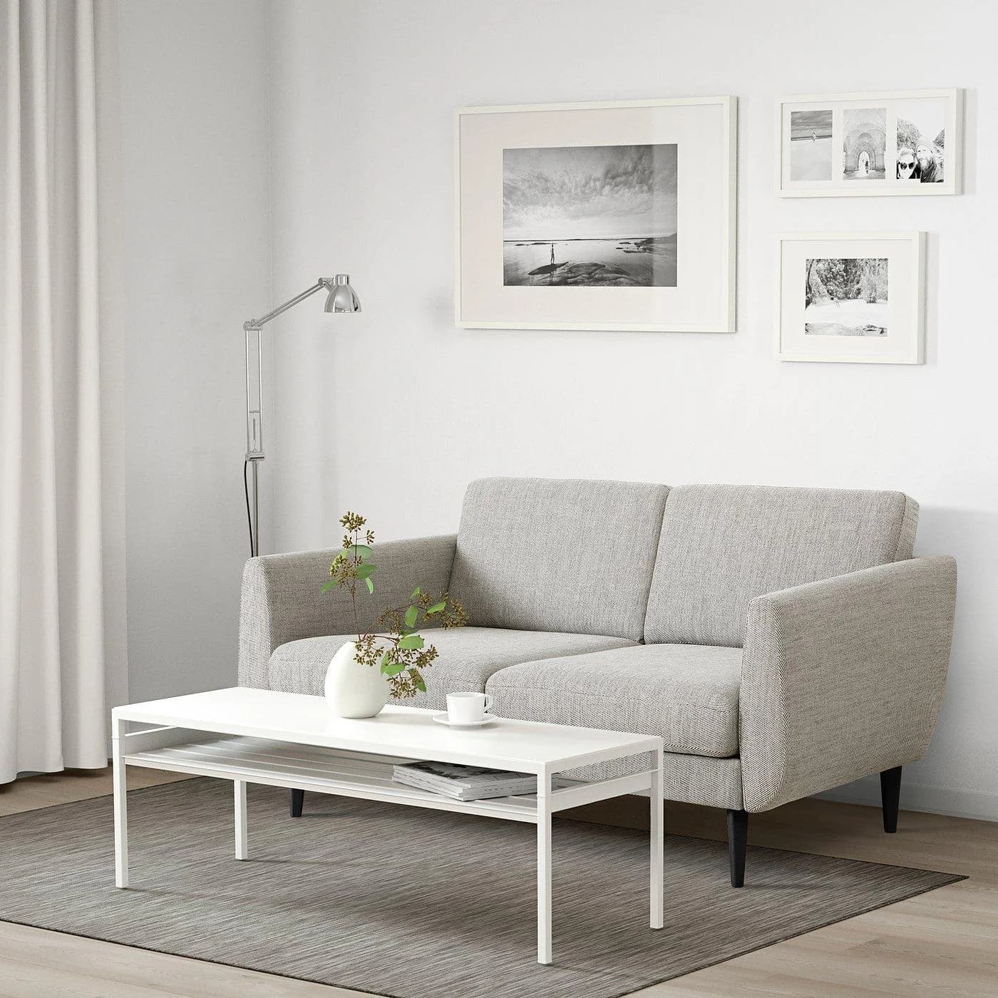 IKEA SMEDSTORP 2er-Sofa Beige Braun Schwarz Retro