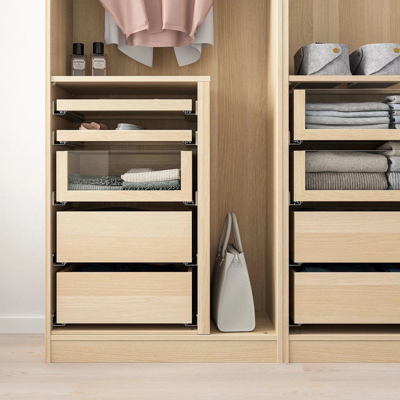 IKEA KOMPLEMENT Schublade mit Glasfront Eicheneffekt