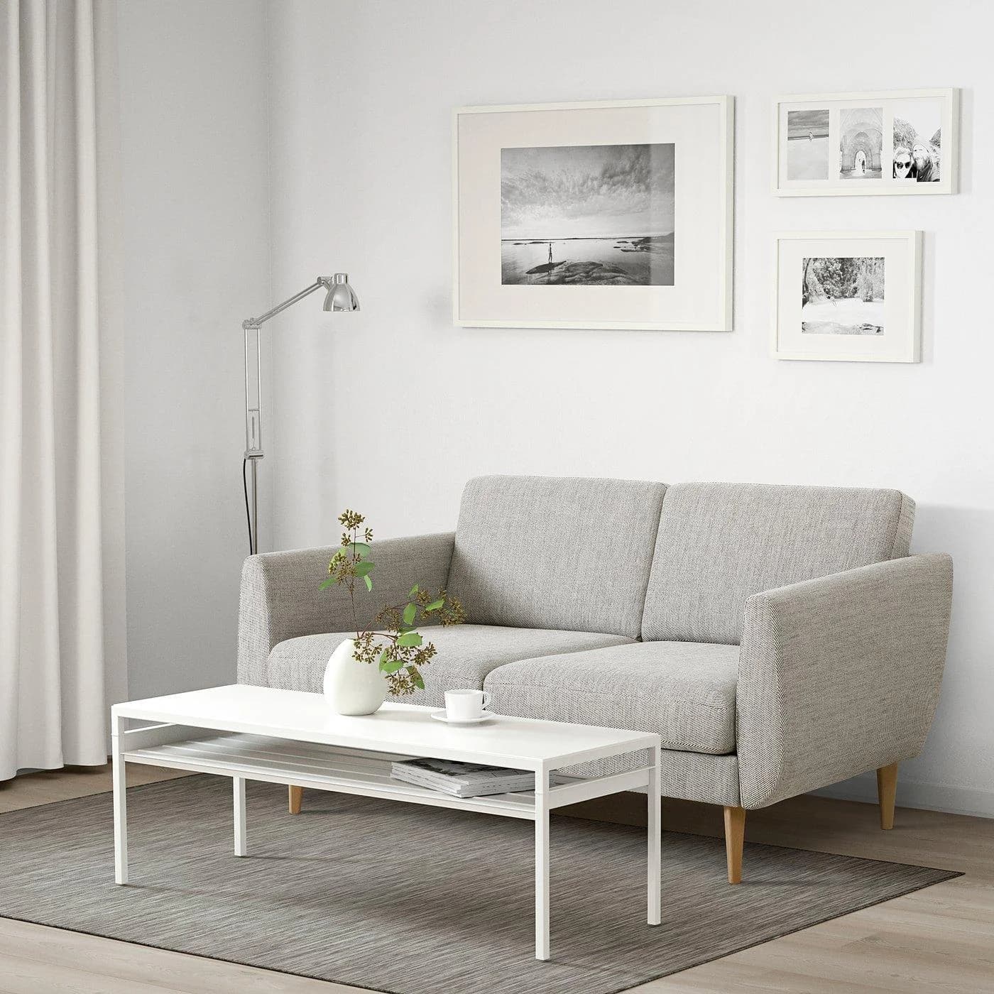 IKEA SMEDSTORP 2er-Sofa Beige Braun Retrostil
