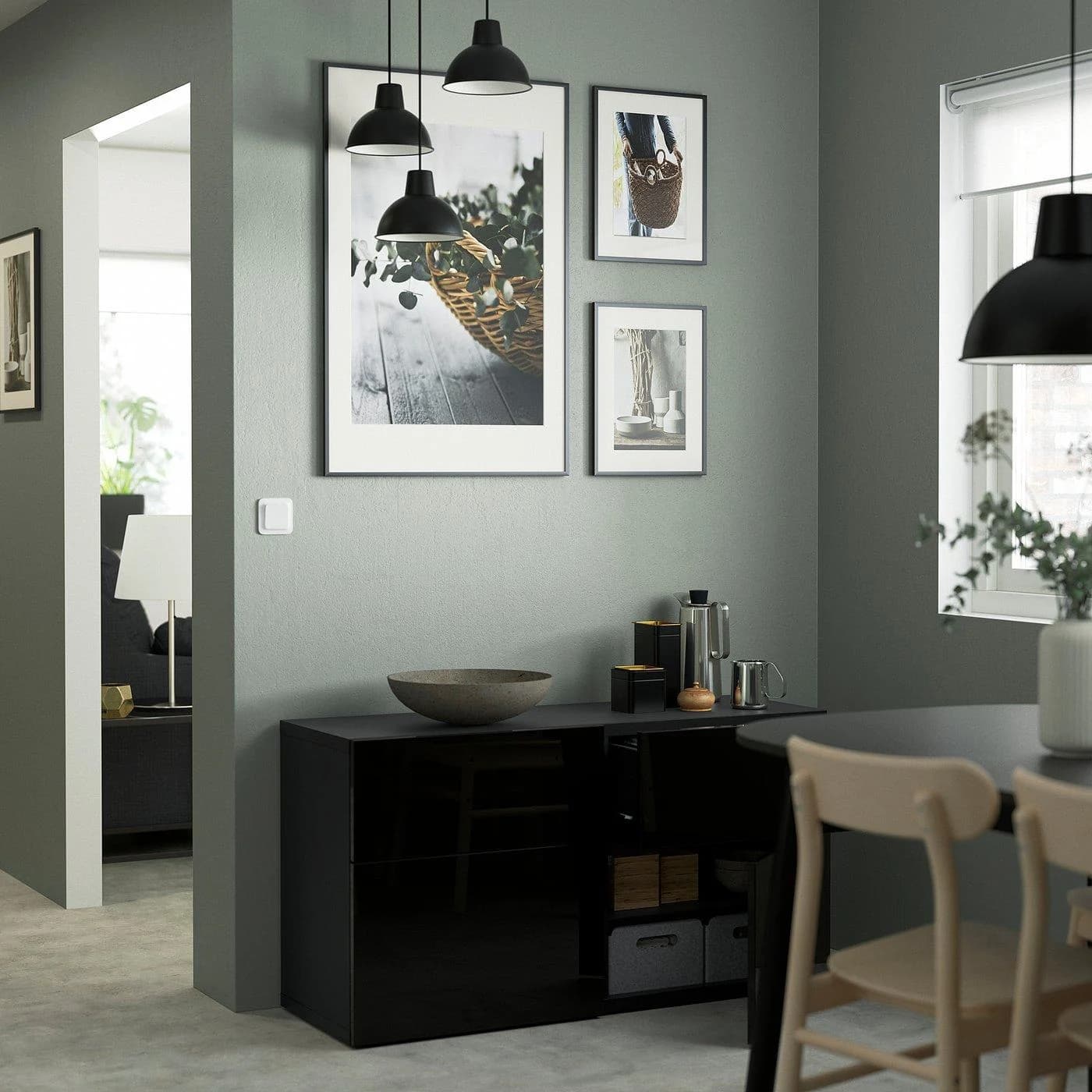 IKEA SELSVIKEN Tür/Schubladenfront Hochglanz Schwarz