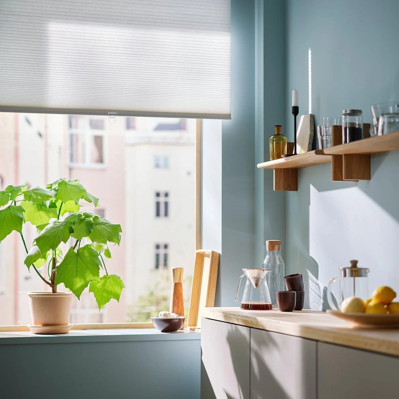 IKEA HOPPVALS Wabenjalousie Weiß Höhenverstellbar