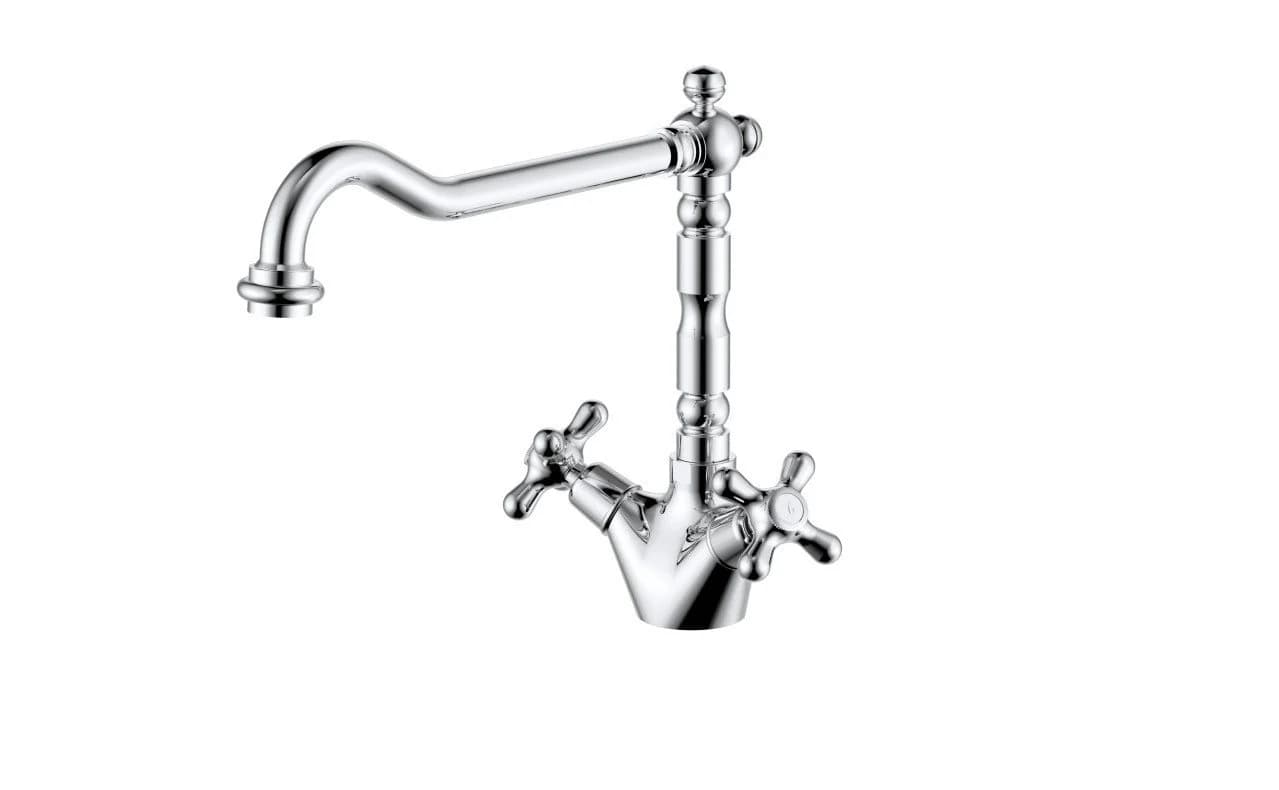 Primaster Küchenarmatur Nizza Zweihebelmischer Silber Verchromt