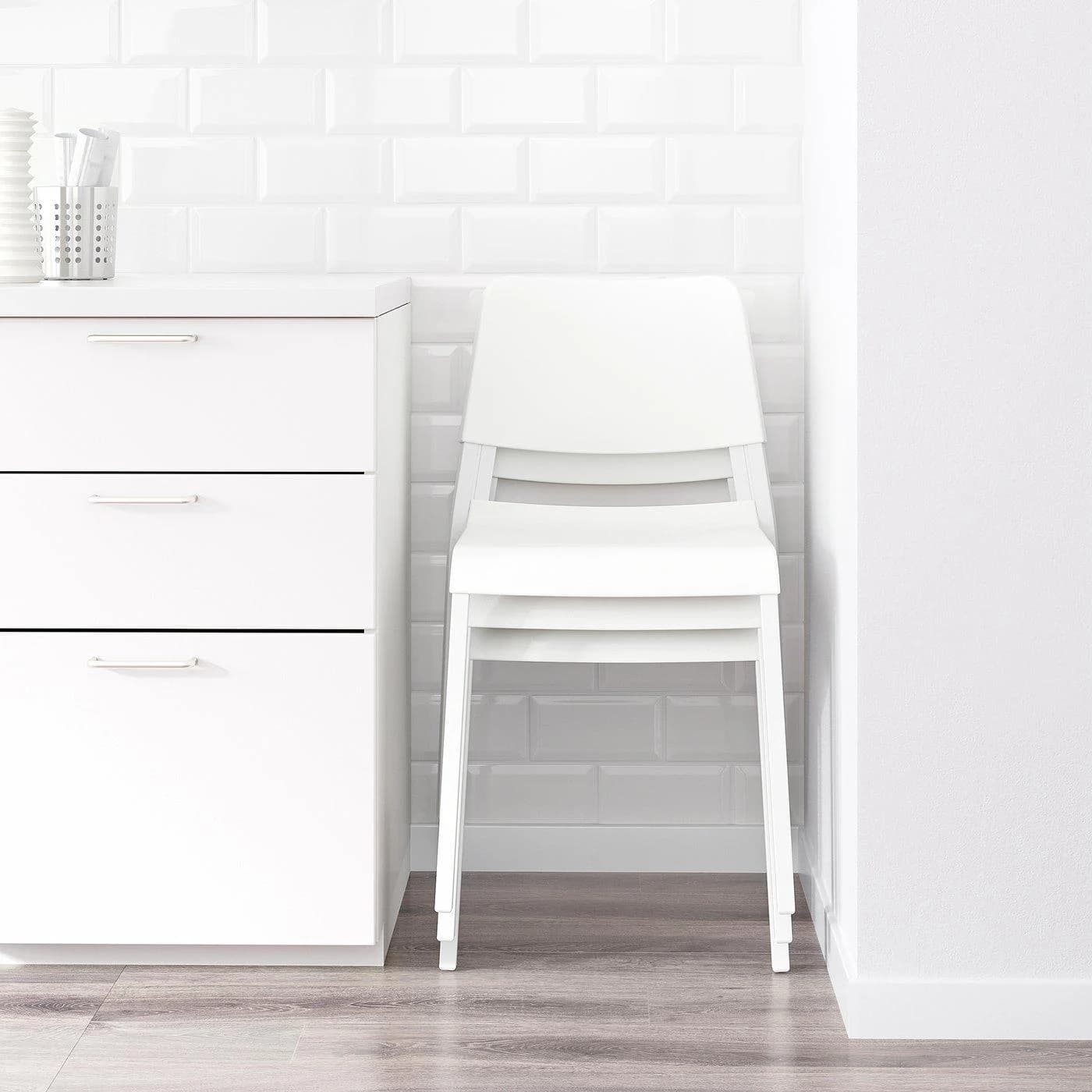 IKEA TEODORES Stuhl Weiß Stapelbar