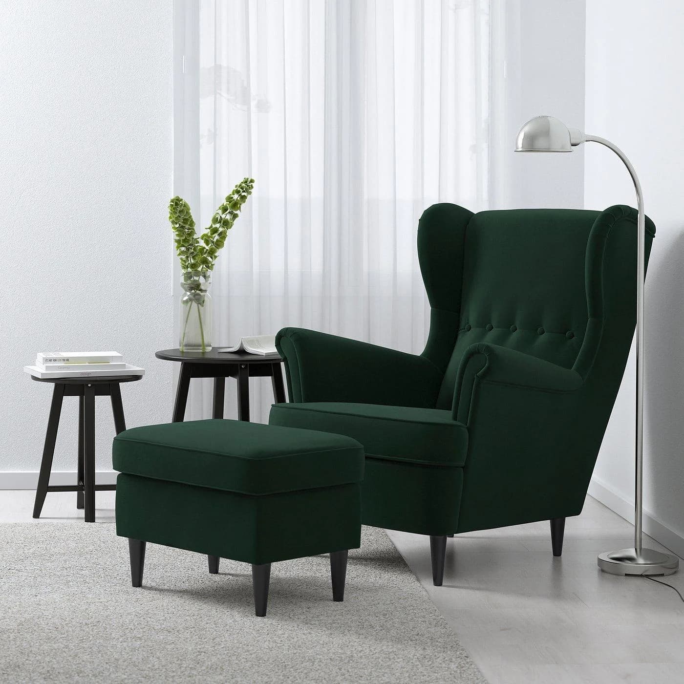 IKEA STRANDMON Ohrensessel Dunkelgrün
