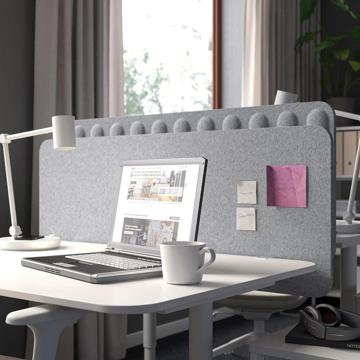 IKEA EILIF Schreibtischabschirmung Grau
