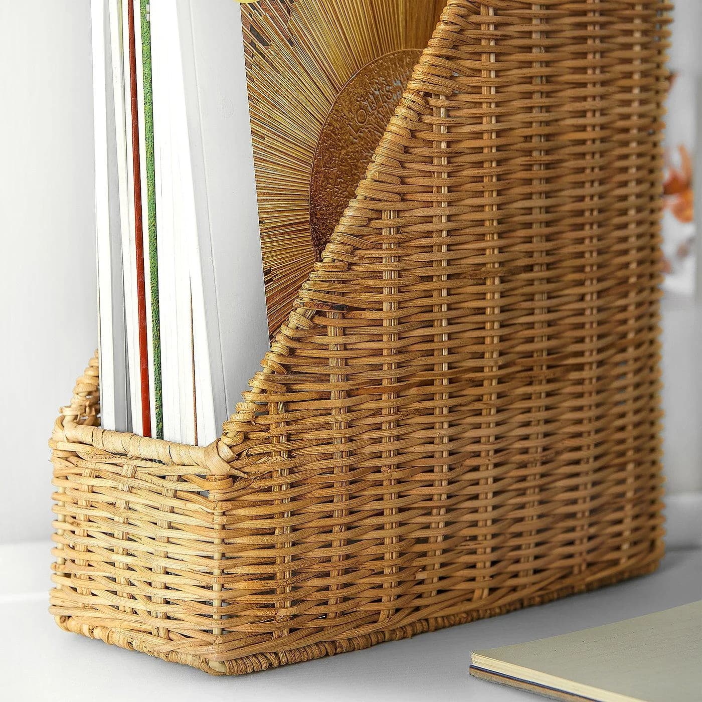 IKEA TRUMMIS Zeitschriftensammler Rattan Natur