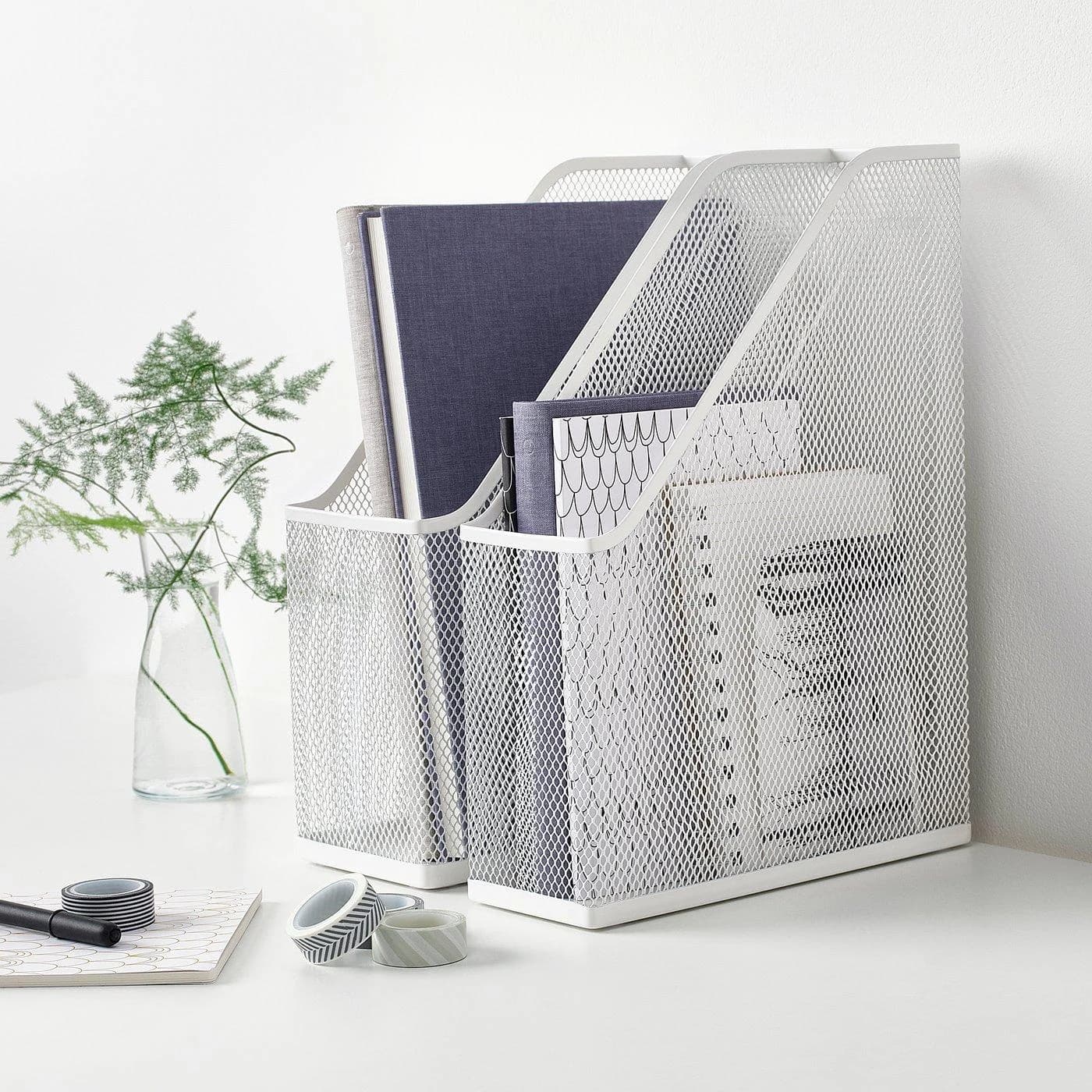 IKEA DRÖNJÖNS Zeitschriftensammler Weiß Metall