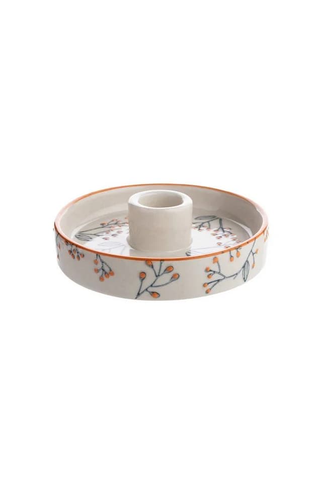 Tranquillo Kerzenhalter Steinzeug ROMANTIC floral handgefertigt