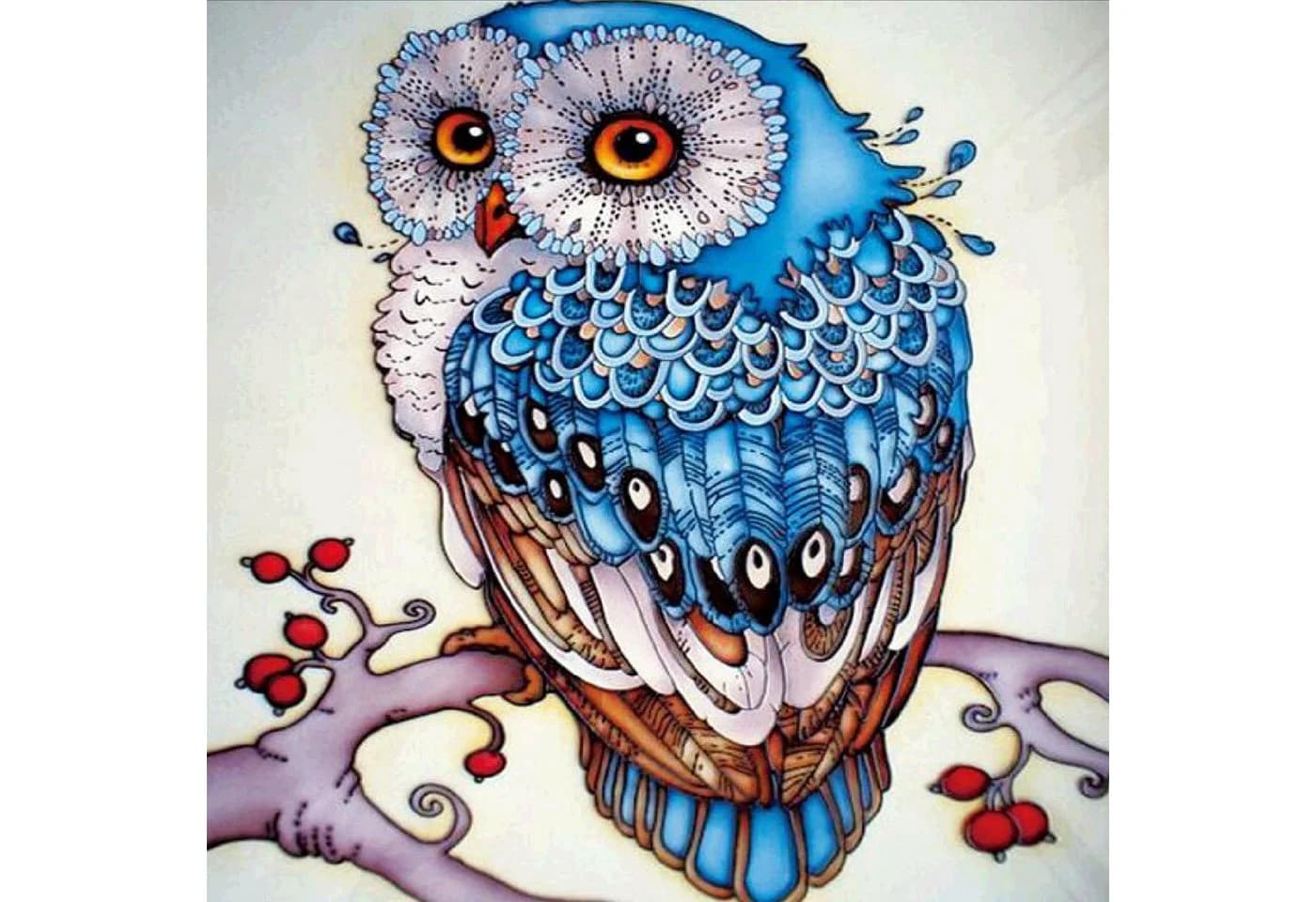 LA CUTE 5D Diamond Painting Funkelnde Eule Komplettset