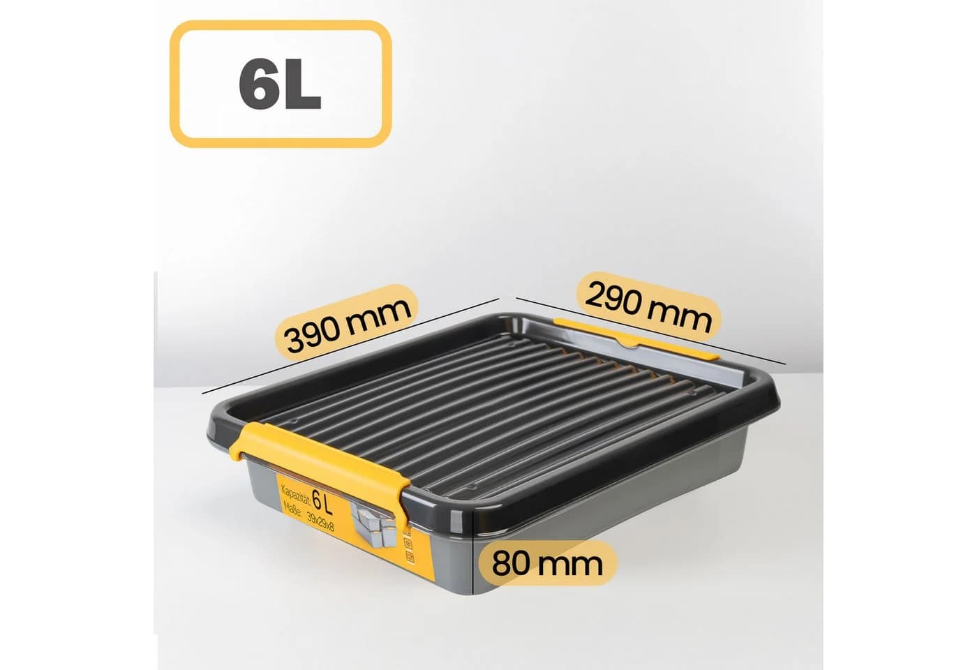 KONZEPT Aufbewahrungsbox Set 2 Stk. Grau Stapelbar mit Deckel