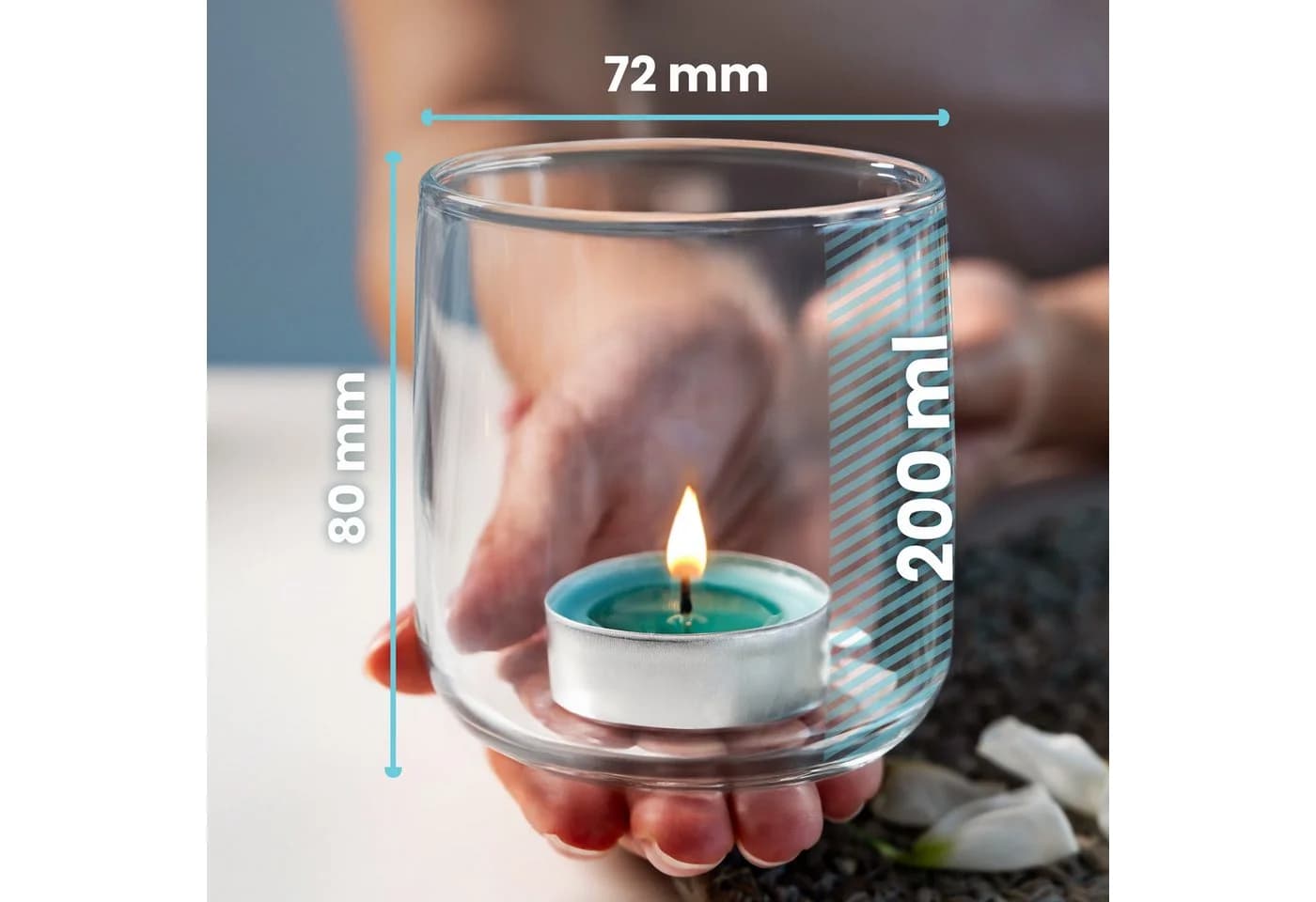 KONZEPT Teelichthalter Kerzengläser 200 ml