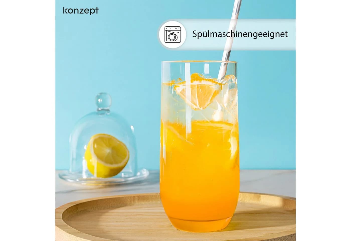 KONZEPT Longdrinkgläser Set 400ml Transparent Spülmaschinenfest