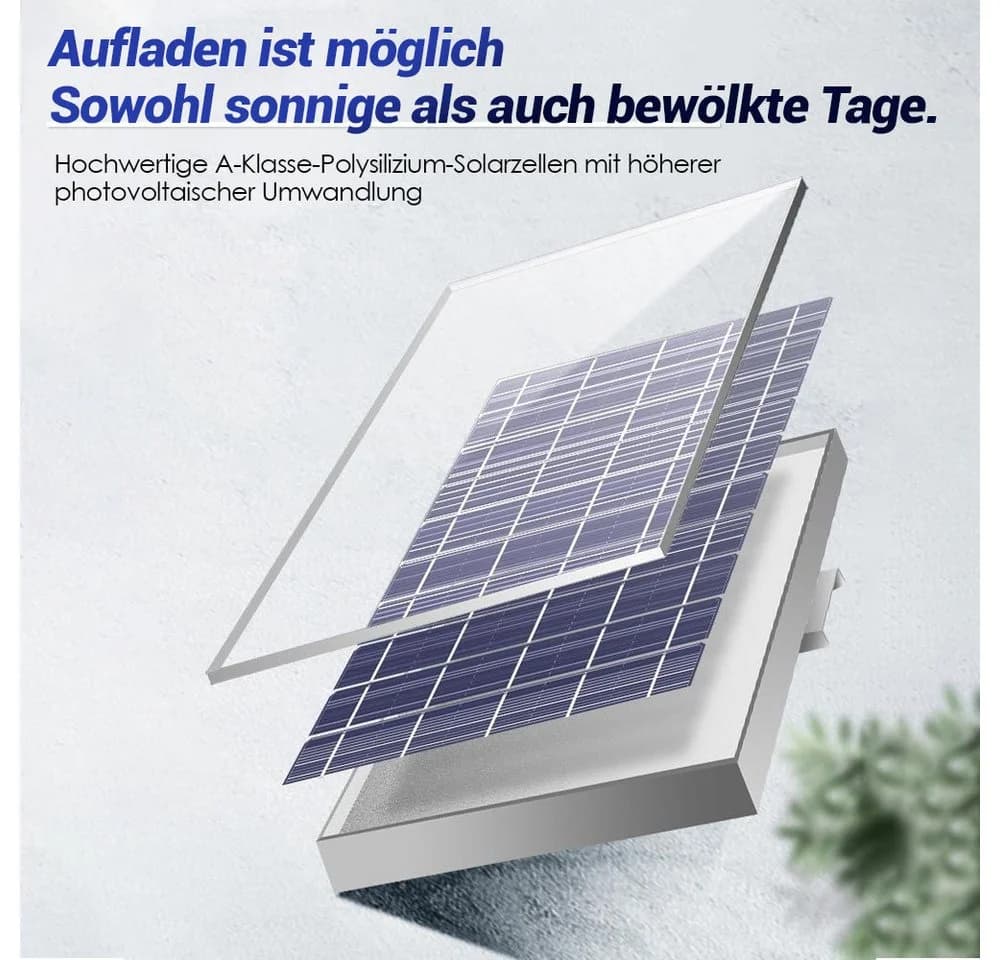 Rhein Beleuchtung LED Solarleuchte 2000W Solarlampen für Außen