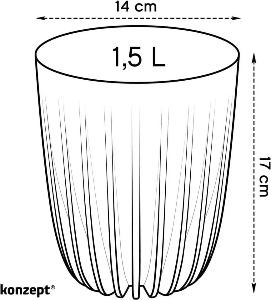 KONZEPT Hoher Blumentopf Weiß mit Drainagesystem für Balkon & Garten