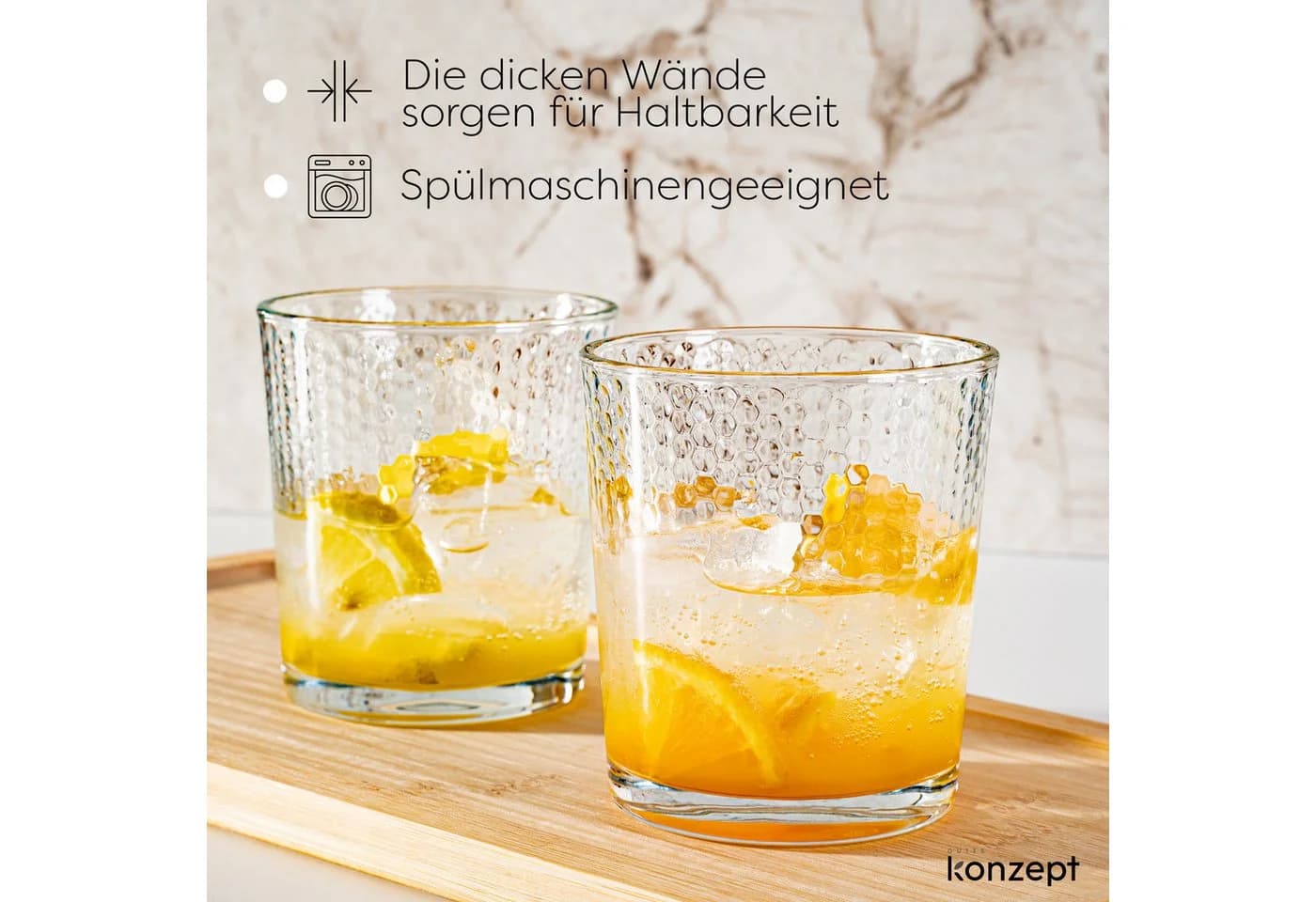 KONZEPT Gläser-Set 6-tlg. 365 ml Transparent Stapelbar