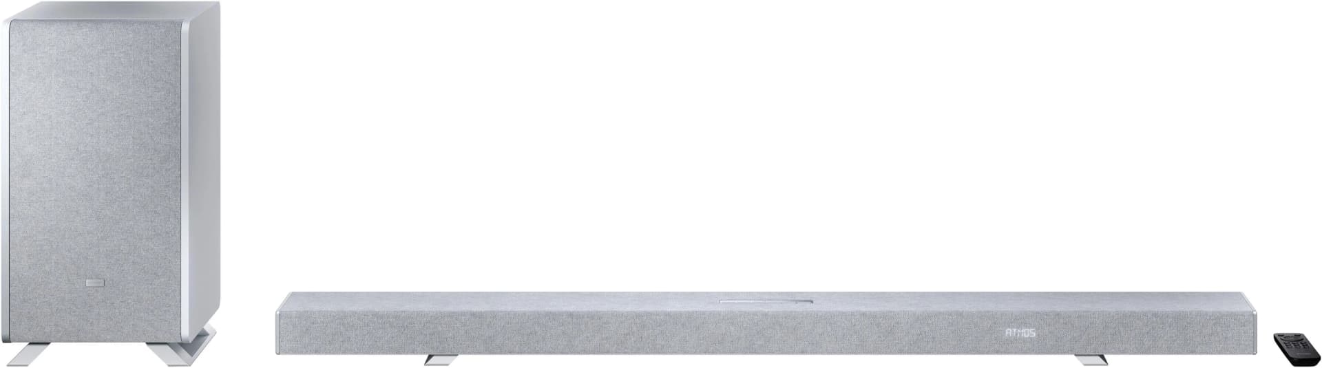 SHARP Soundbar HT-SBW55121 5.1.2 Dolby Atmos/DTS:X mit Drahtlos-Subwoofer Silber