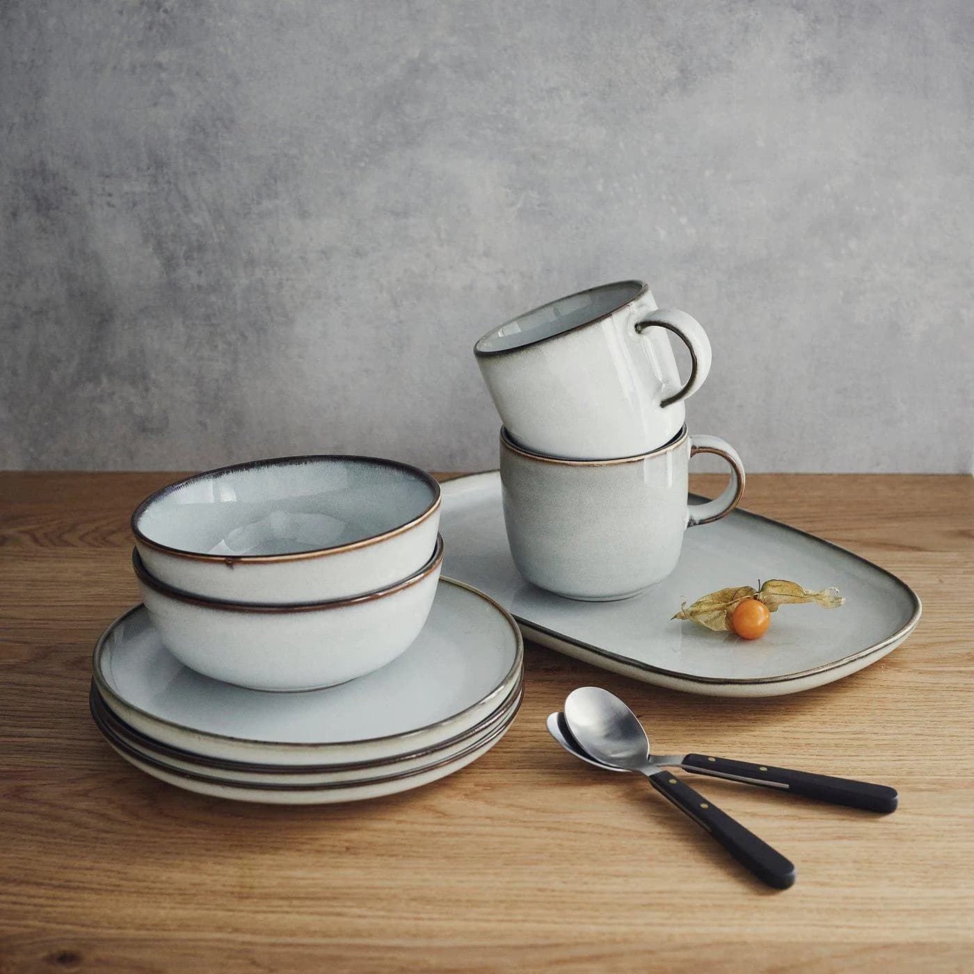IKEA GLADELIG Becher Grau Sandartiges Design