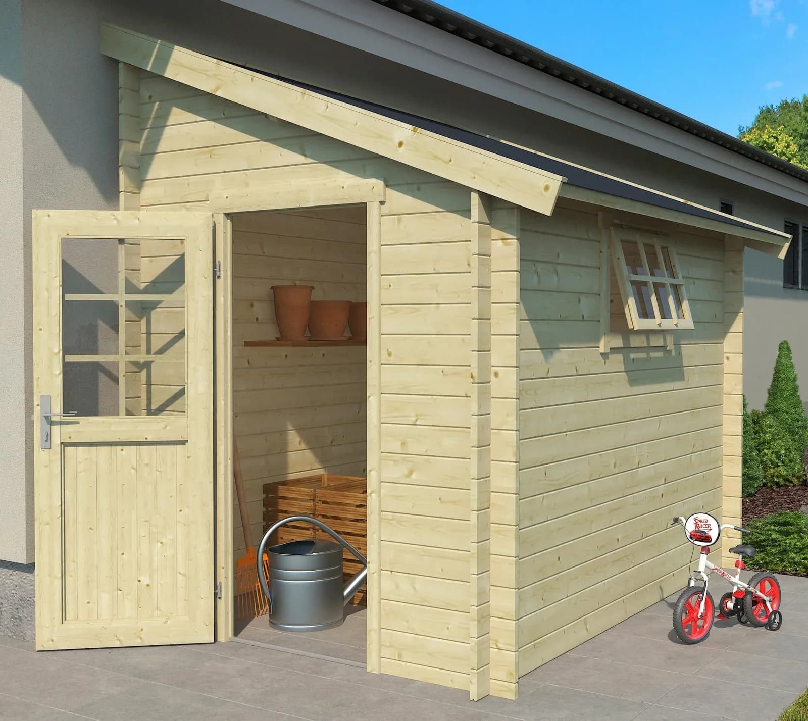 Gartenhaus LASITA MAJA Jura 2 Blockbohlensystem Holzwerkstoff