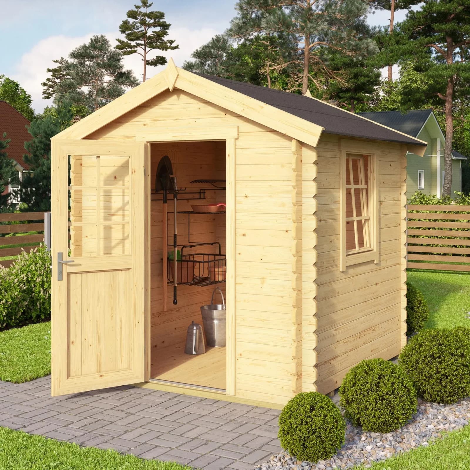 Lasita Maja Gartenhaus Mosel 1 Blockbohlensystem