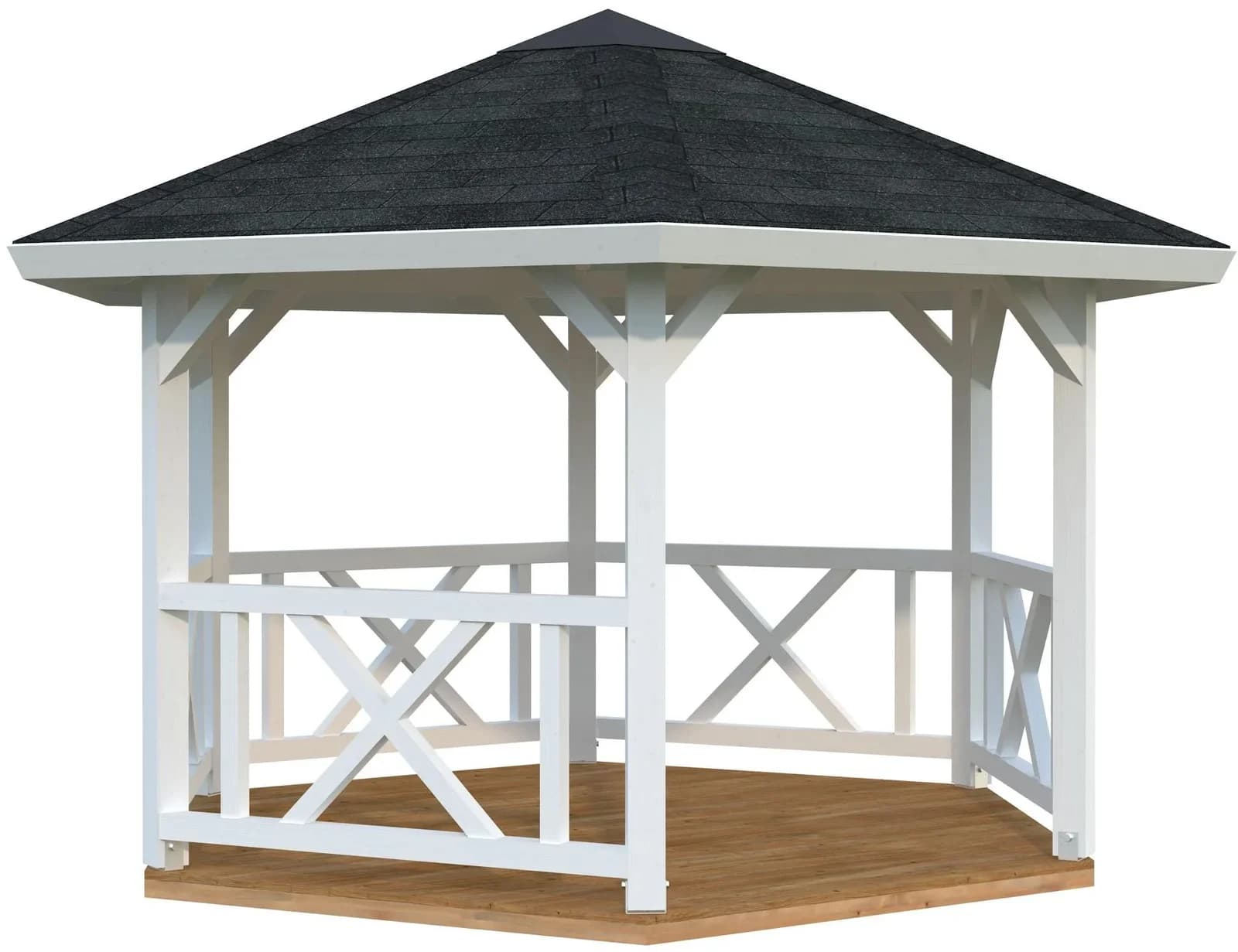 Holzpavillon PALMAKO Betty weiß Garten 423x423x313 cm