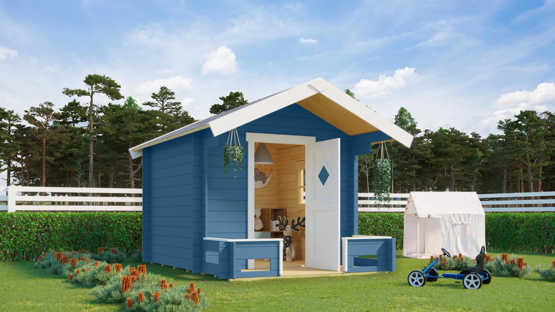 Nordic Holz Spielhaus Pinocchio Blau