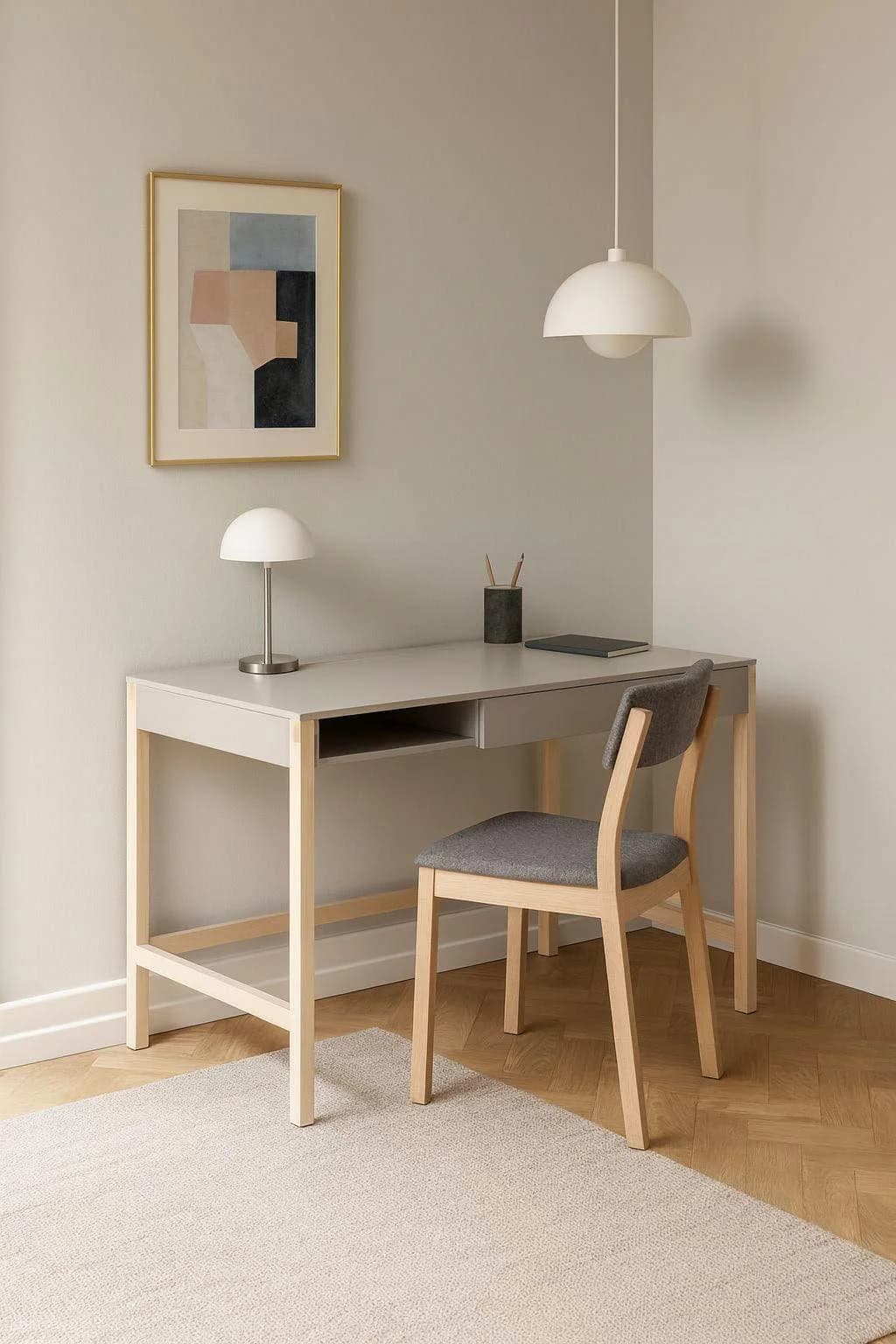 WOODMAN Schreibtisch Northgate Grau Birkenfarben