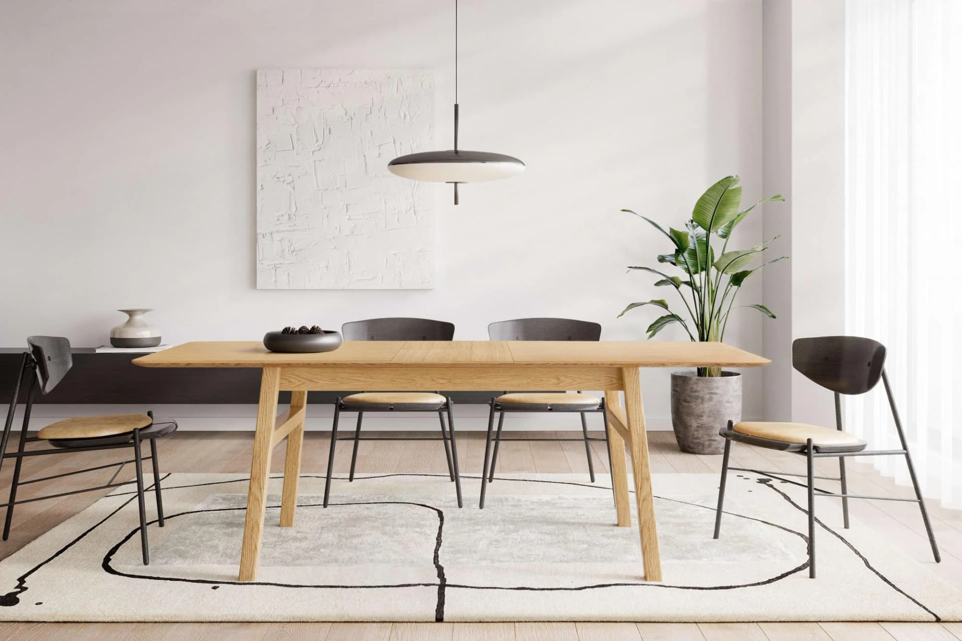WOODMAN Esstisch Curved Skandi Design Eiche Natur Ausziehbar