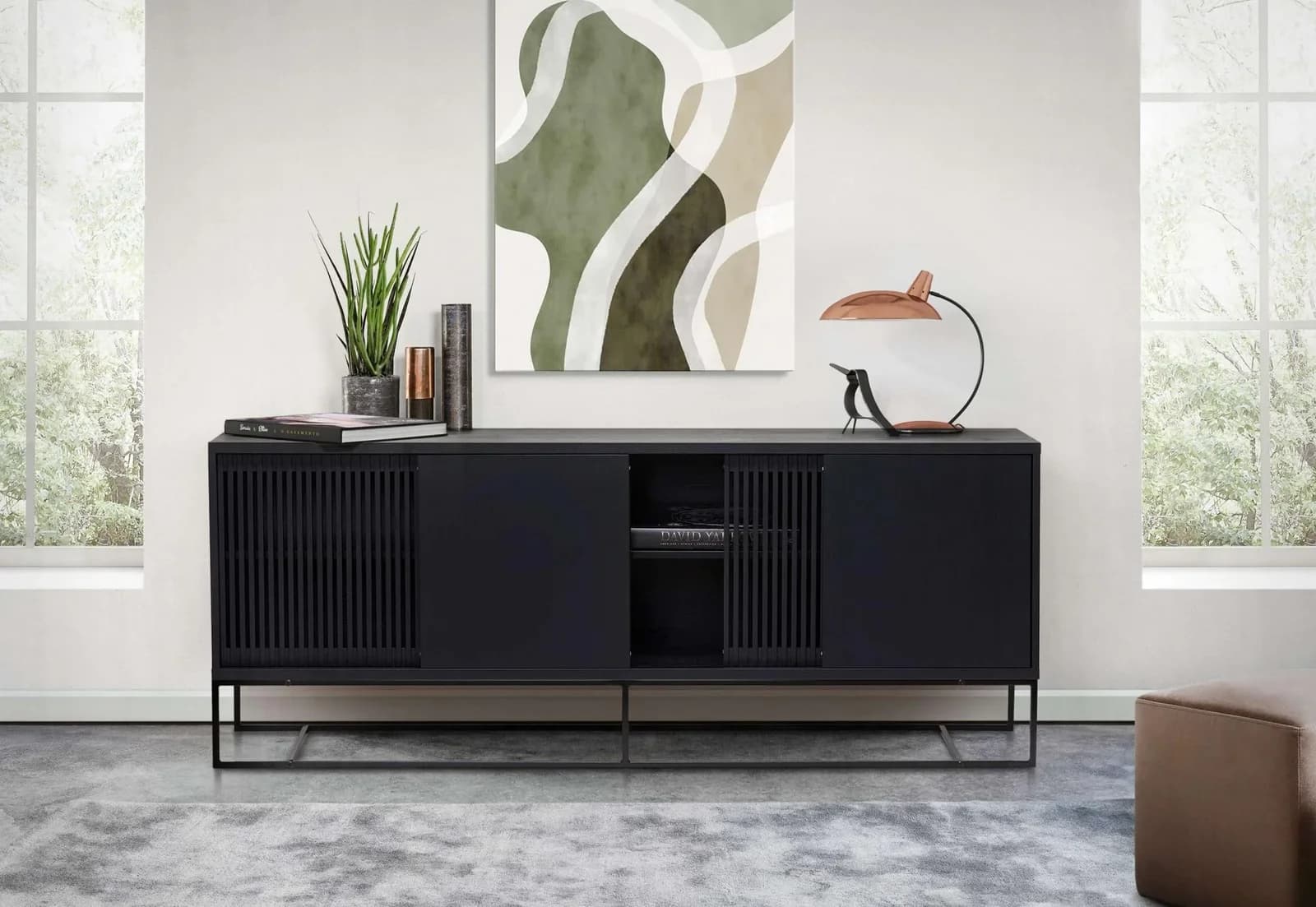 WOODMAN Sideboard Ende Schwarz FSC-zertifiziert
