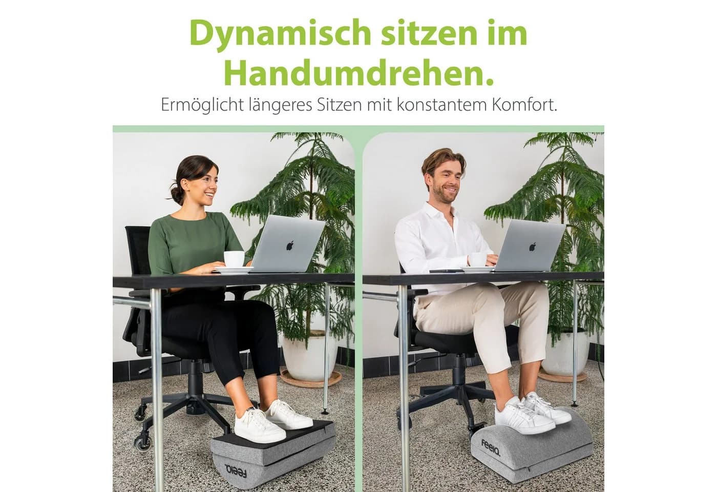 feela Ergonomische Fußstütze Grau Memory-Schaum