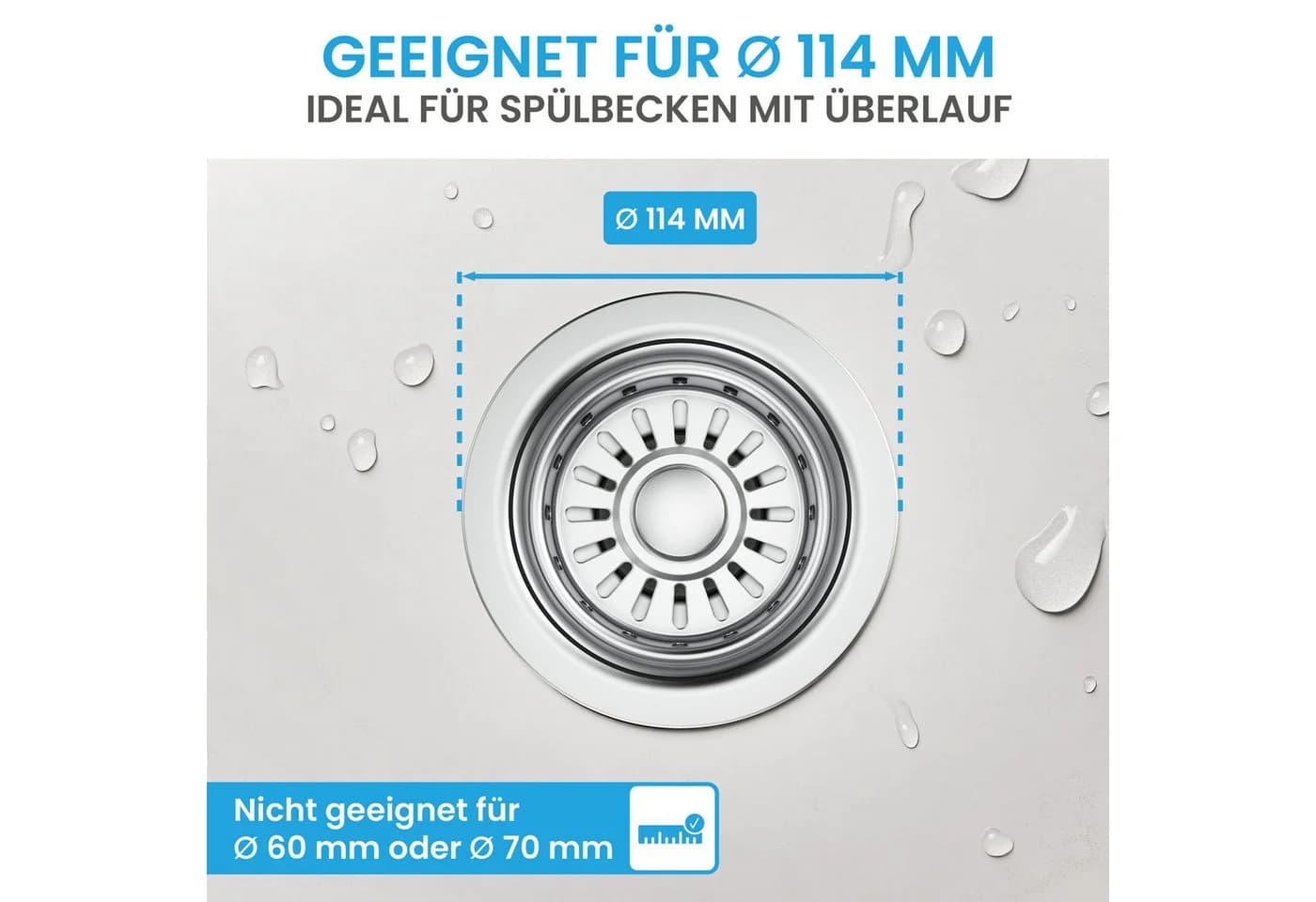 Bächlein Pop-Up Ablaufgarnitur für Küchenspüle Edelstahl