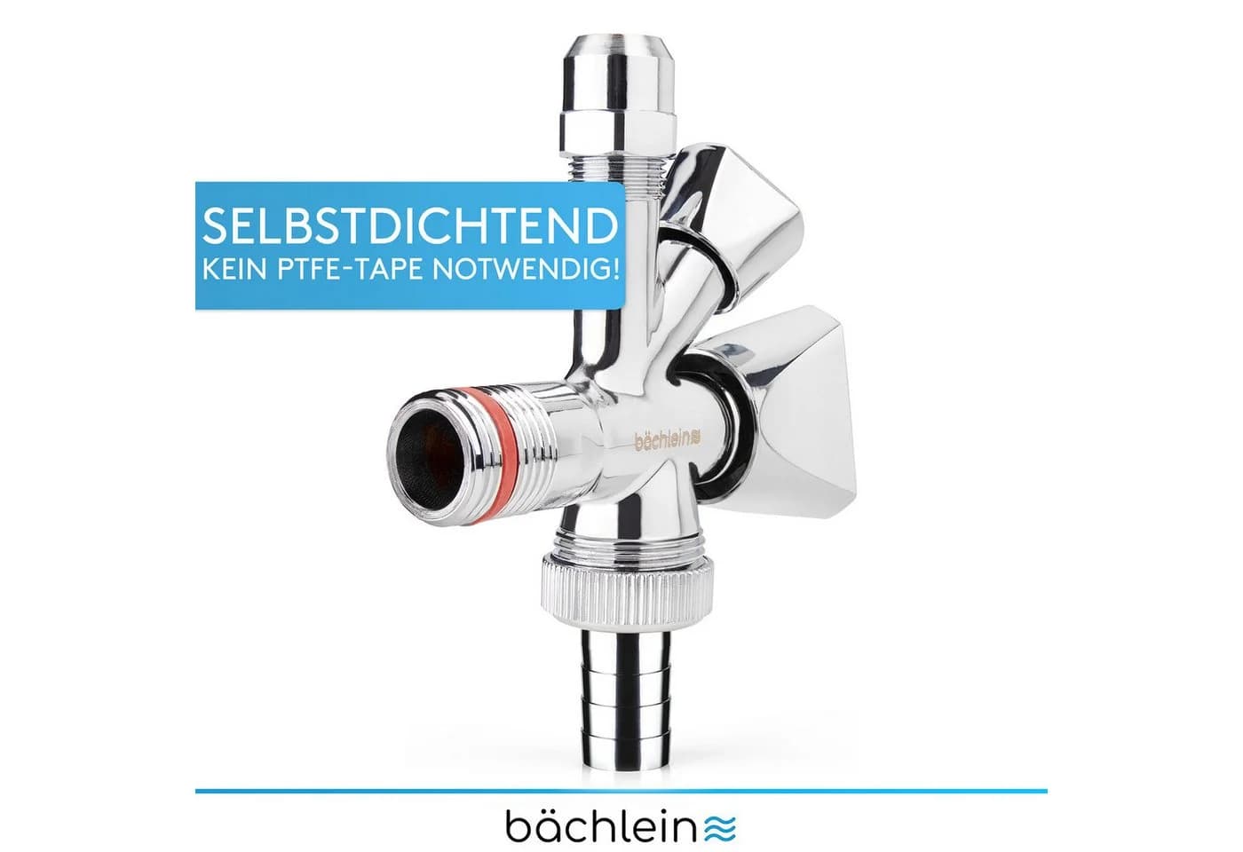 Bächlein Geräteventil Kombi-Eckventil 3 Wege Auslaufventil Chrom