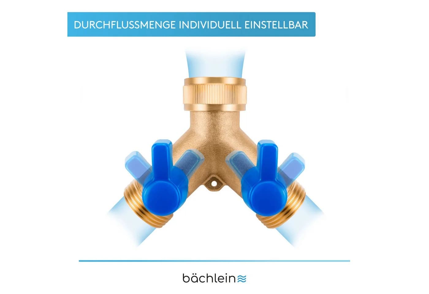 Bächlein 2-Wege-Ventil Y-Verteiler 360° drehbar Messing