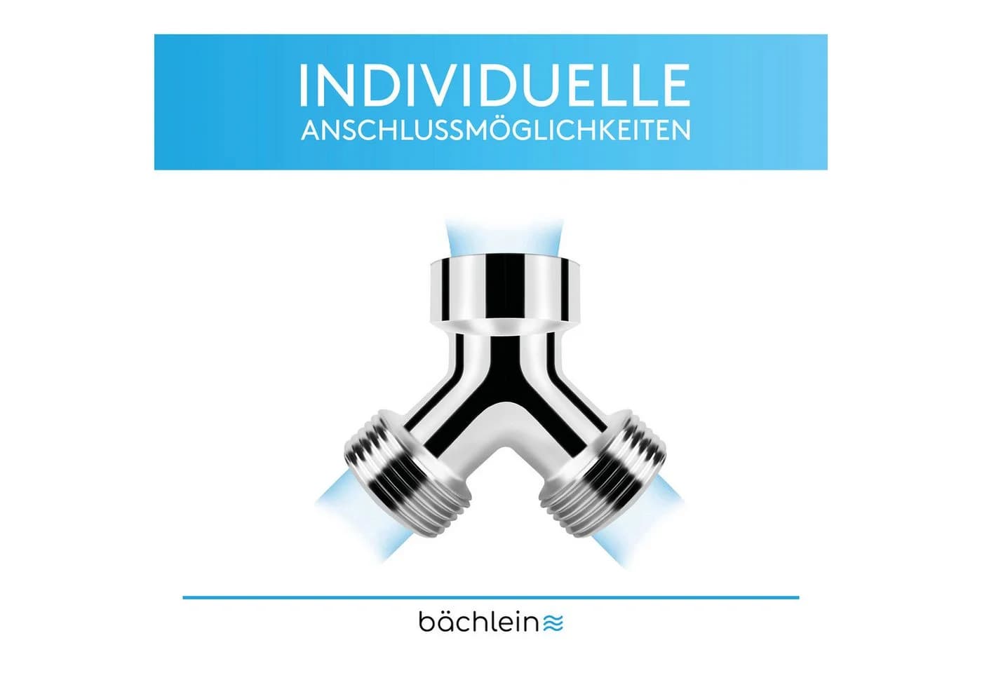 Bächlein 2-Wege-Ventil Y-Verteiler 360° rotierbar Messing