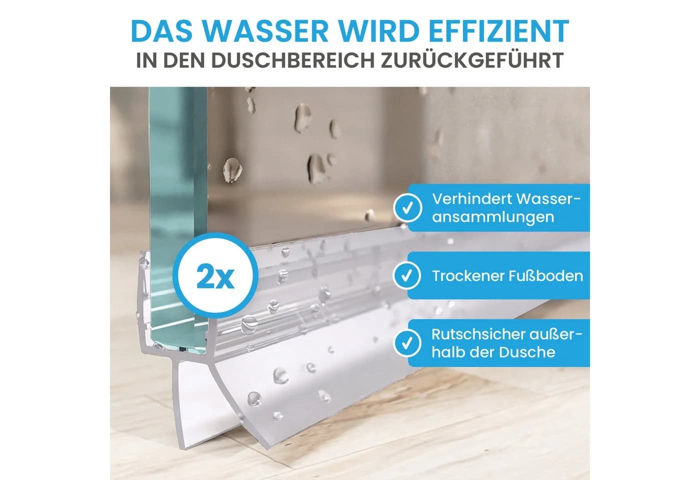 Bächlein Duschdichtung Duschtürdichtung Transparent 8-10 mm Glas