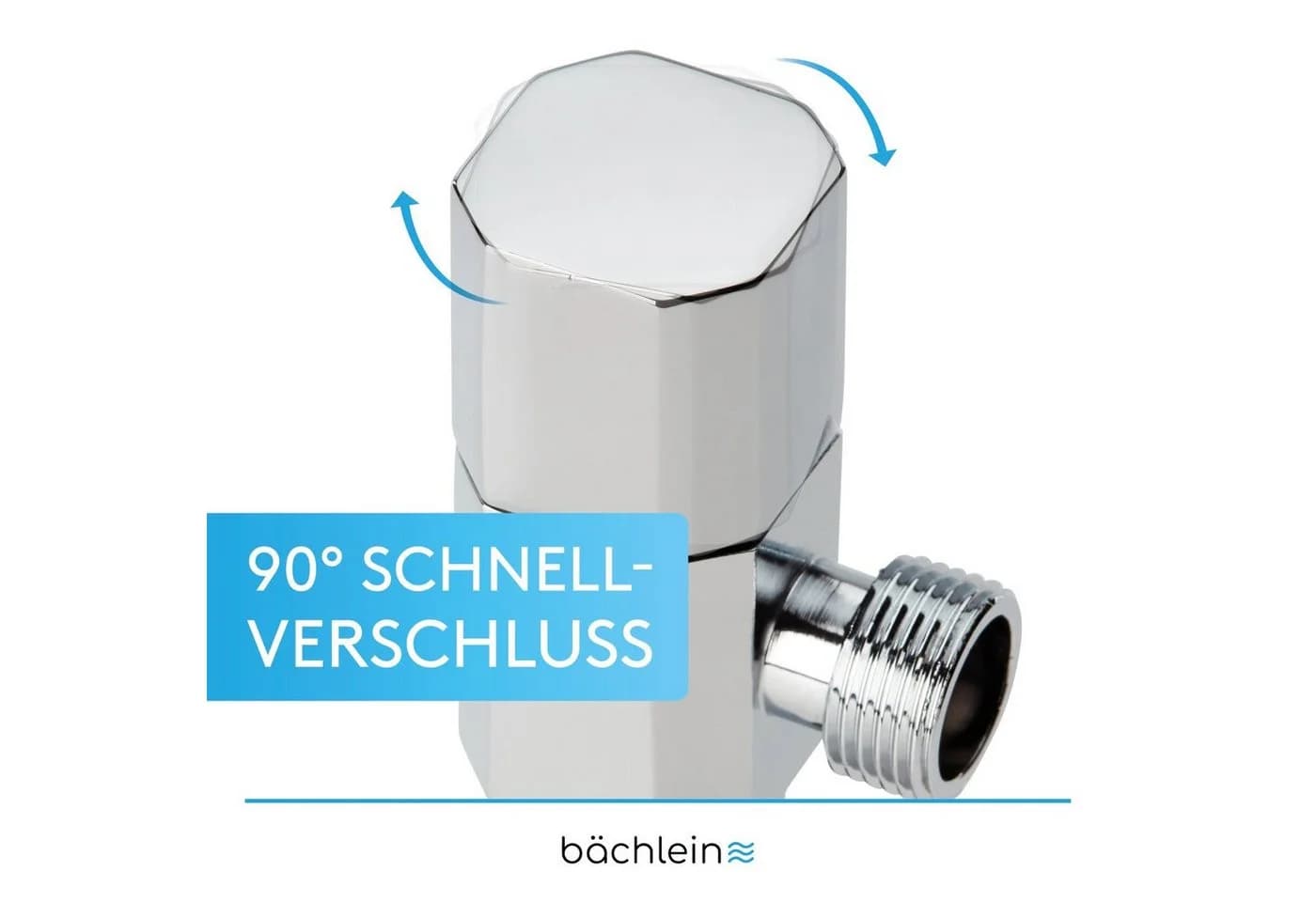 Bächlein Eckventil 2er-Set Schnellverschluss Messing Chrom Schwarz/Silber