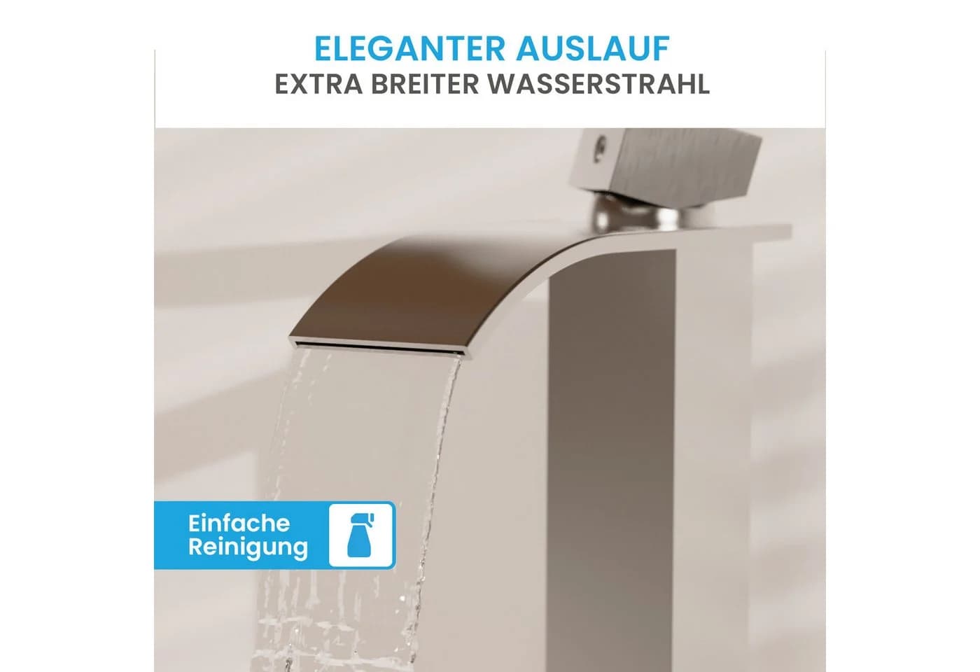 Bächlein Badarmatur Tamina Wasserfall Hoch Silber