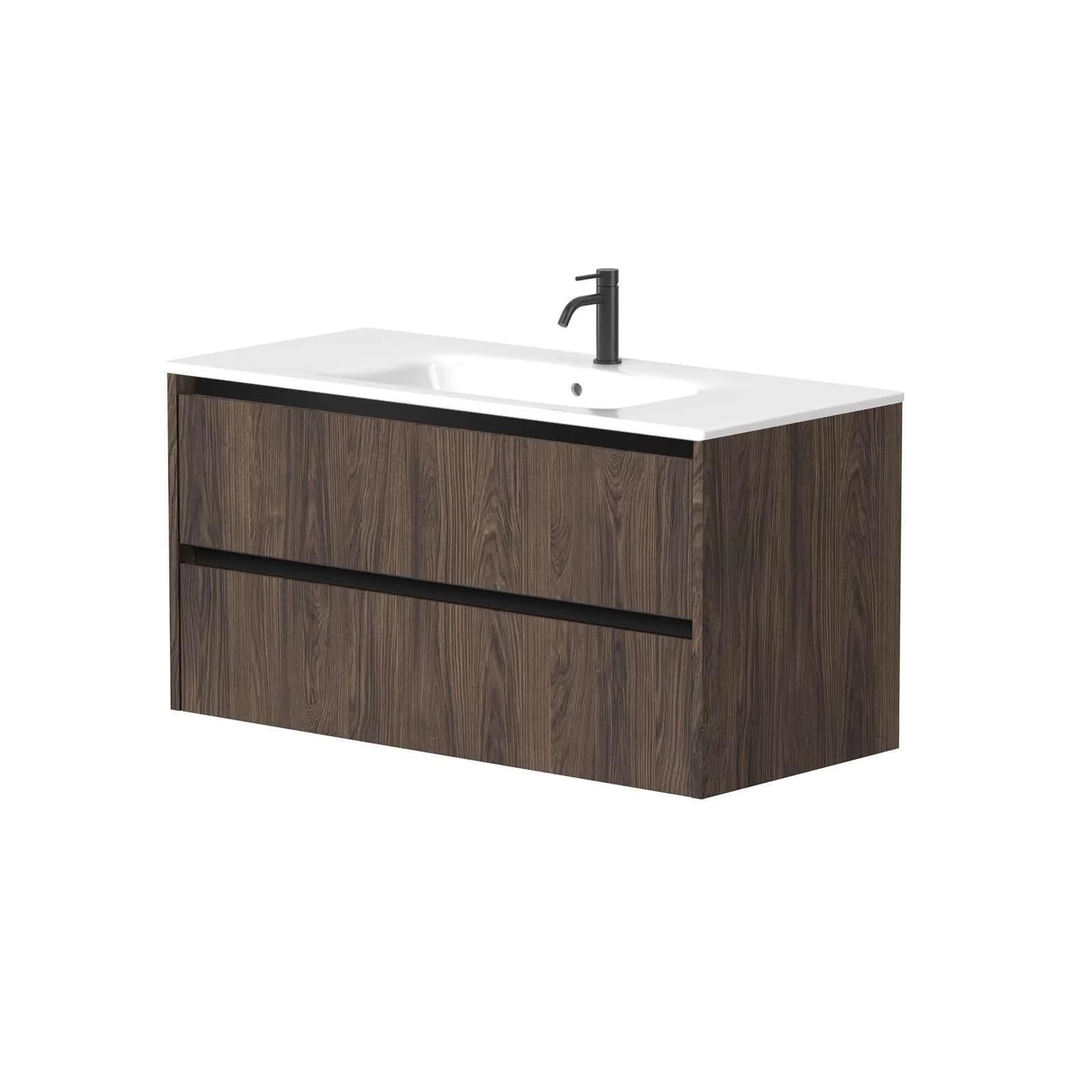 Welltime Waschtisch City Braun Oak mit Soft-Close-Funktion