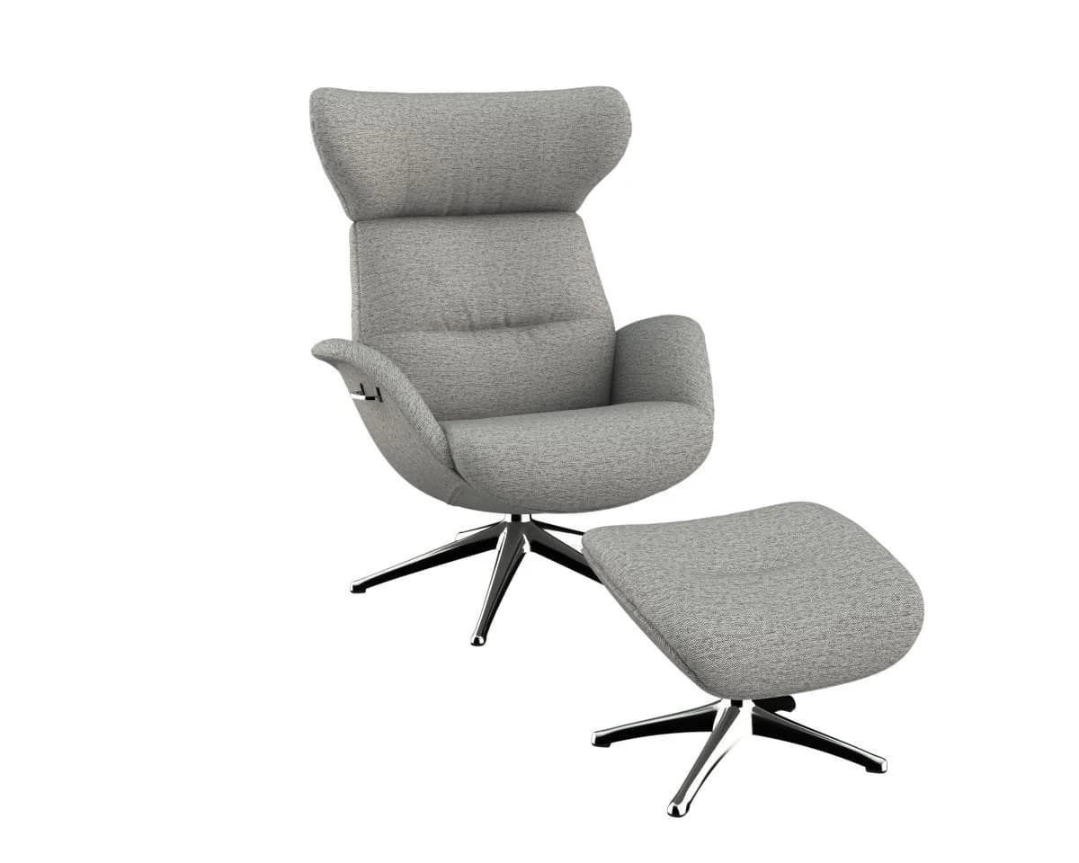 Flexlux Relaxsessel More Grau Drehbar mit Kopfstütze