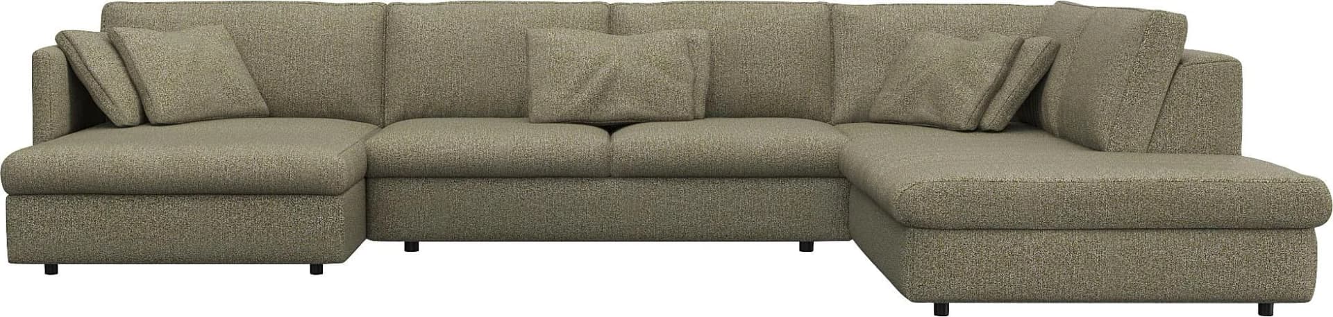 FLEXLUX Wohnlandschaft Lovane U-Form Grün Bouclé