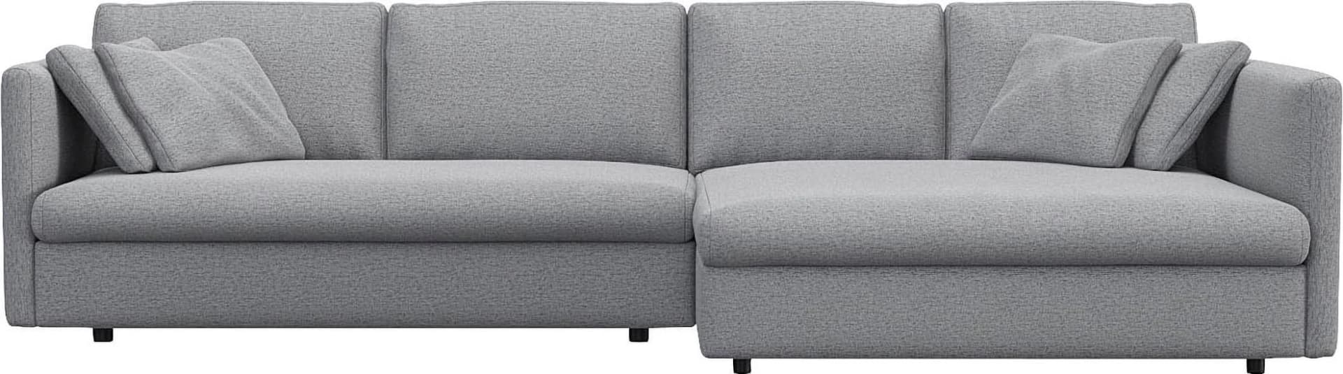 Ecksofa FLEXLUX Lovane Grau Chenille mit Chaiselongue