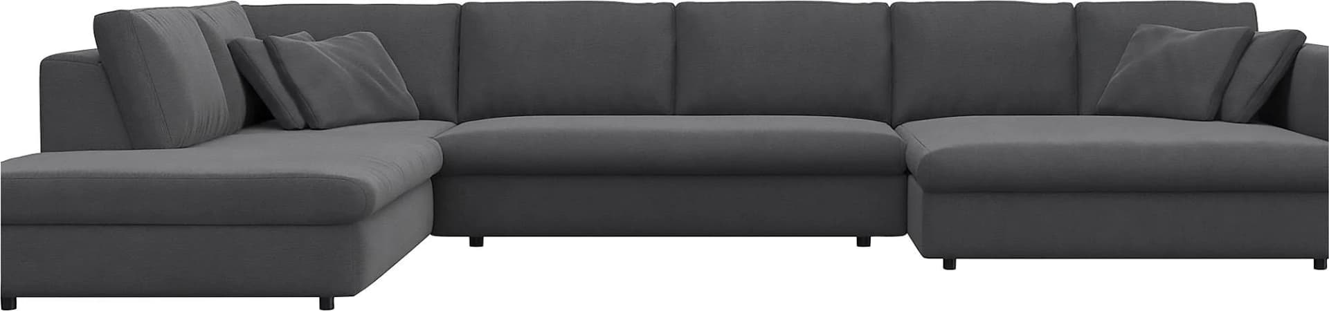 Flexlux Wohnlandschaft Lovane U-Form Kaltschaumpolsterung Grau