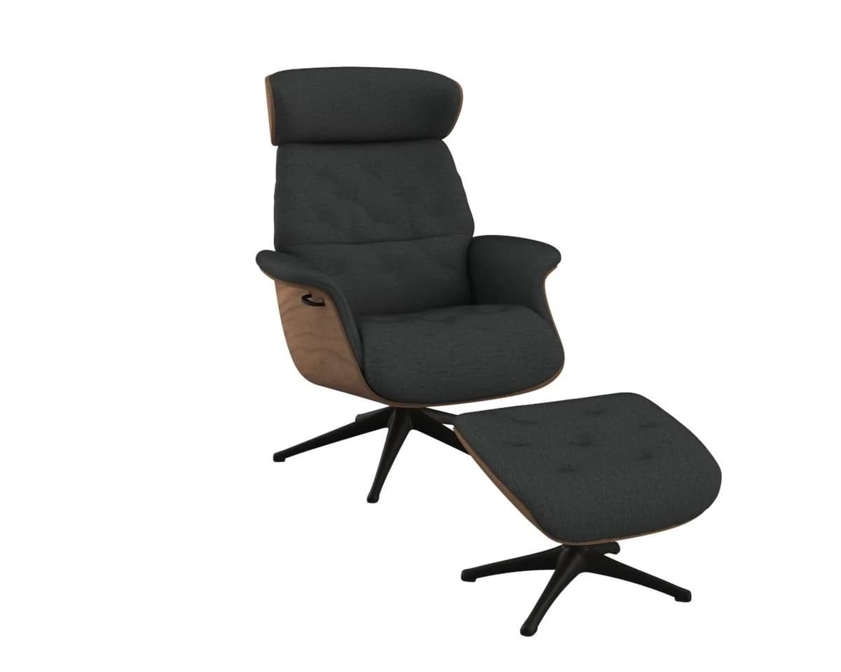 Flexlux Relaxsessel Volden Grau mit Gasfeder & Verstellfunktion