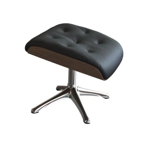 Fußhocker FLEXLUX Volden - Skandinavisches Design, 100% Echteder, Schwarz