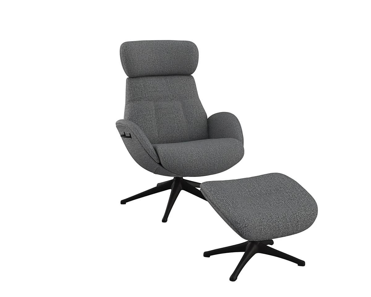 Relaxsessel FLEXLUX Elegant Navy Blau mit Fußstütze