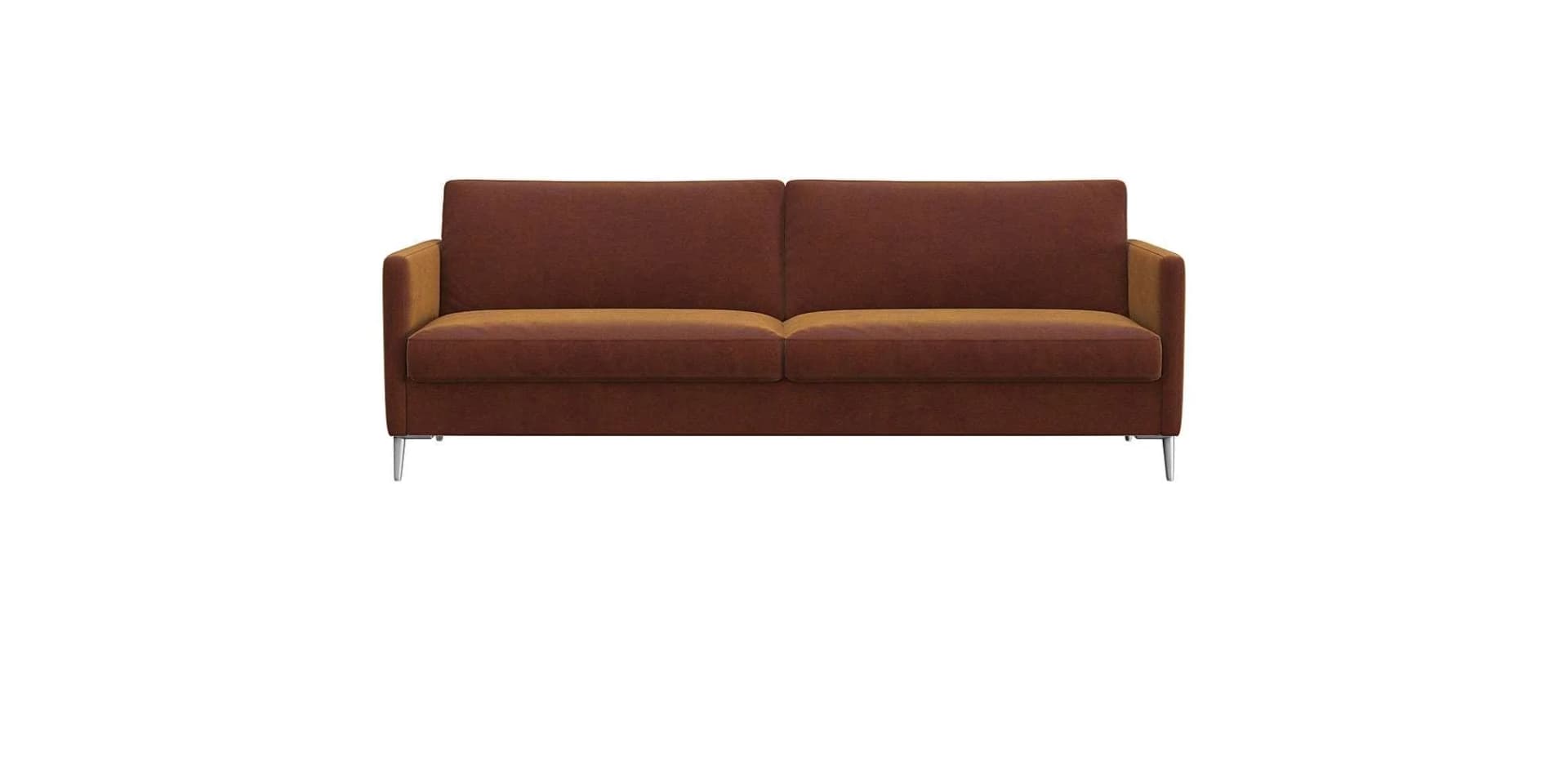 Flexlux Sofa Fiore 3-Sitzer Cognac Polyester Aluminium Füße