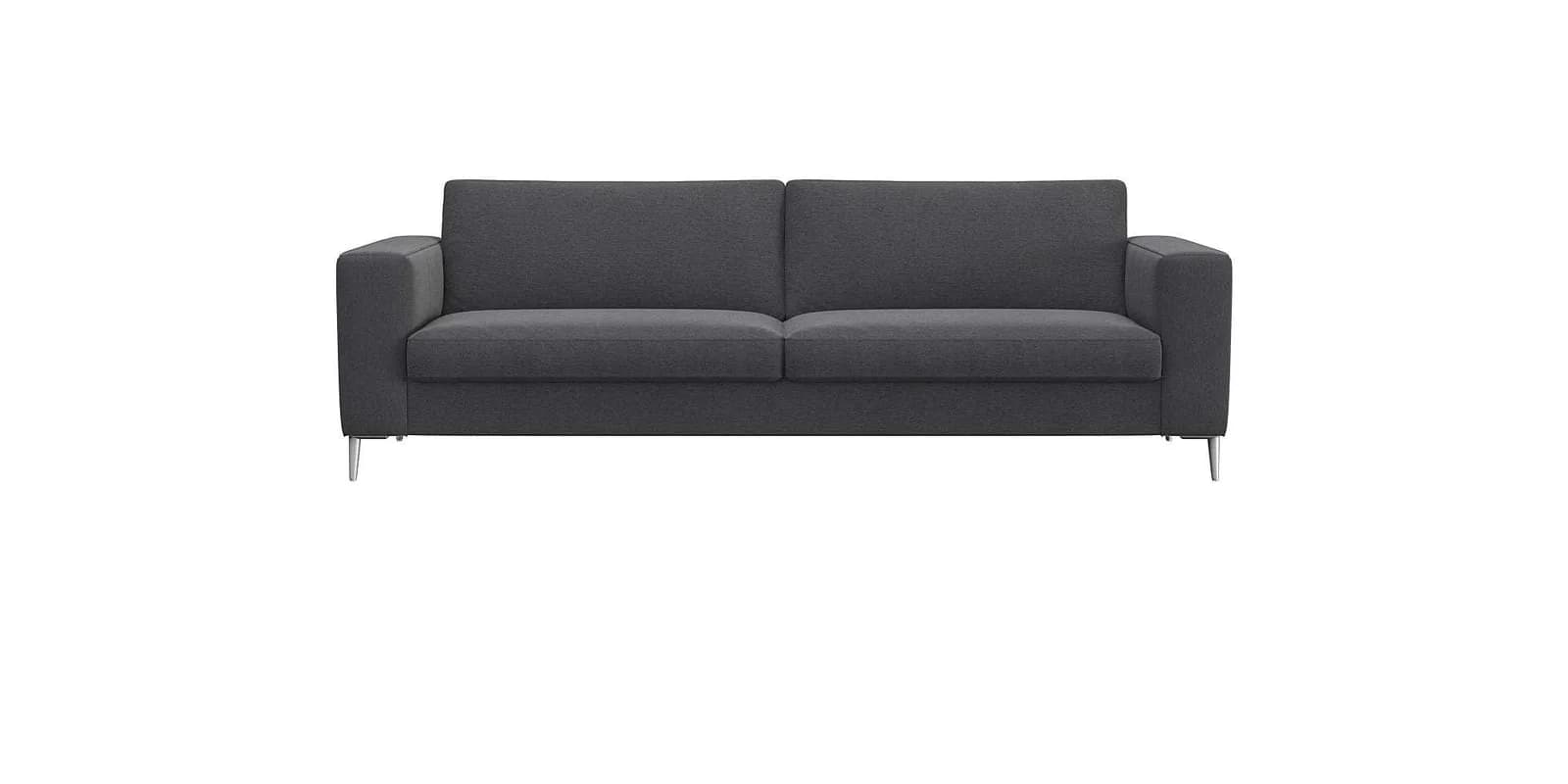 FLEXLUX Fiore 3-Sitzer Sofa Grau Polyester Aluminium-Füße