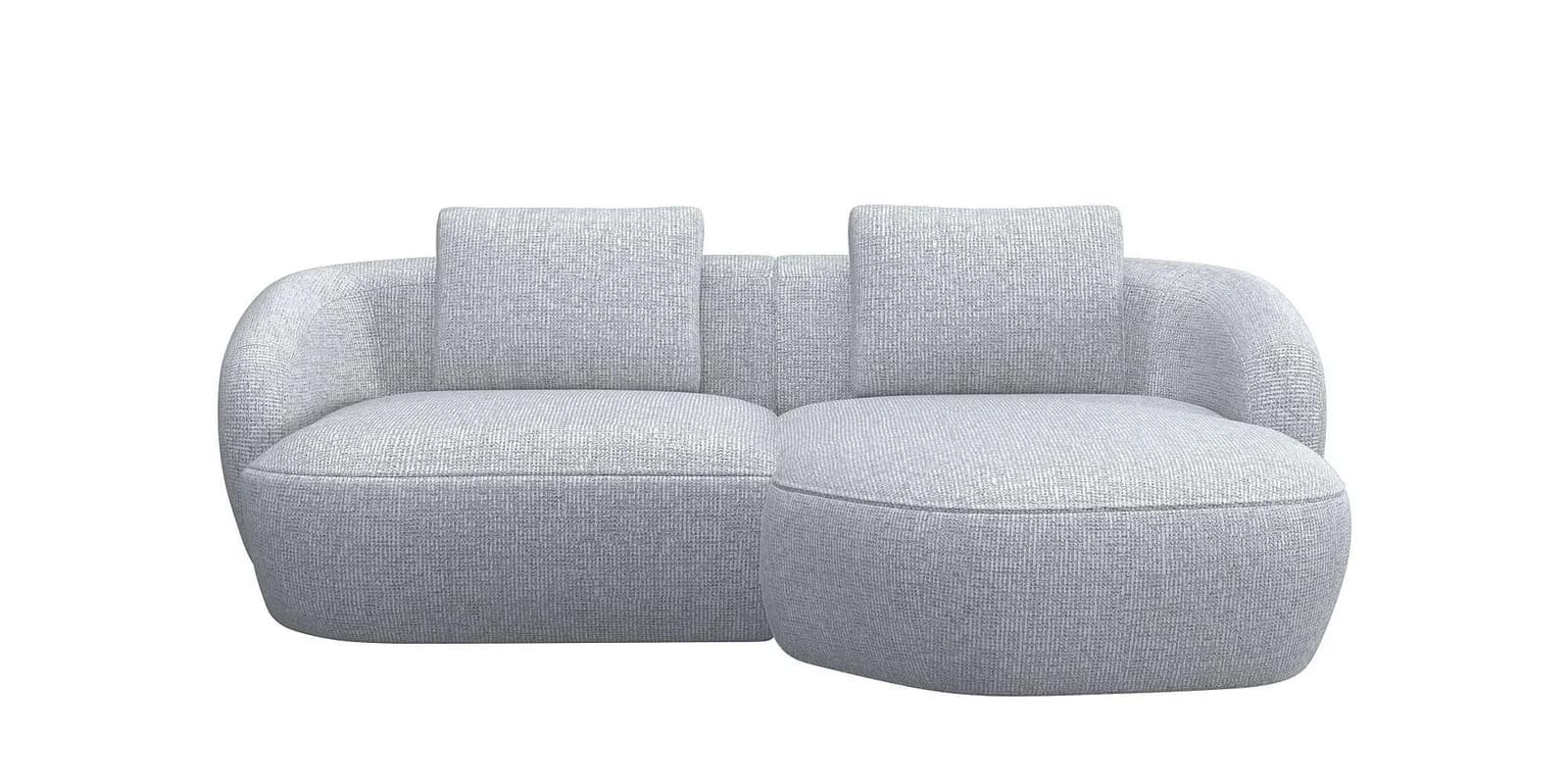 FLEXLUX Wohnlandschaft Torino L-Form Grau Chenille mit Chaiselongue