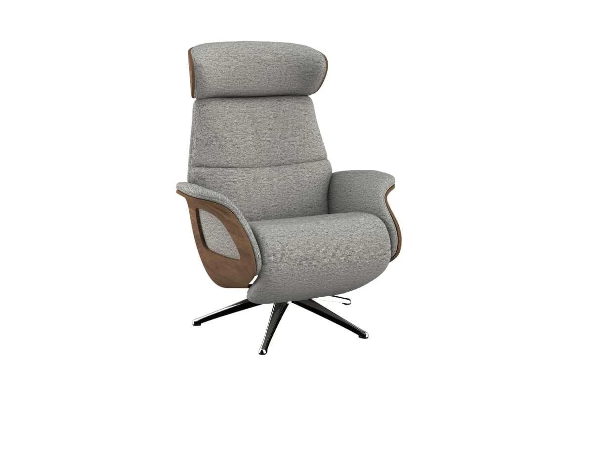 FLEXLUX Relaxsessel Clement Elektrisch Grau Walnuss