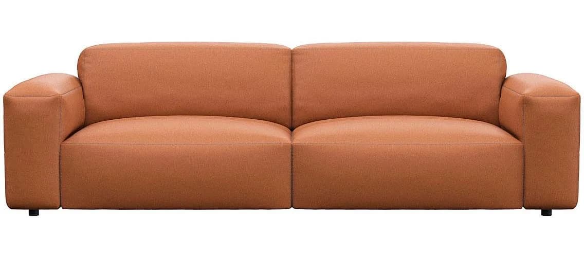FLEXLUX Lucera 3-Sitzer Sofa Echtleder Braun Modern